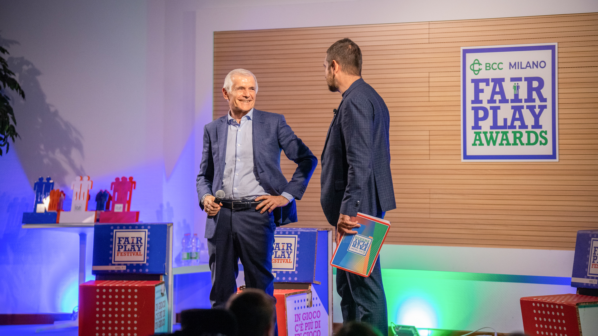 Marco Cattaneo, presentatore della serata e il VP di BCC Milano Giovanni Maggioni